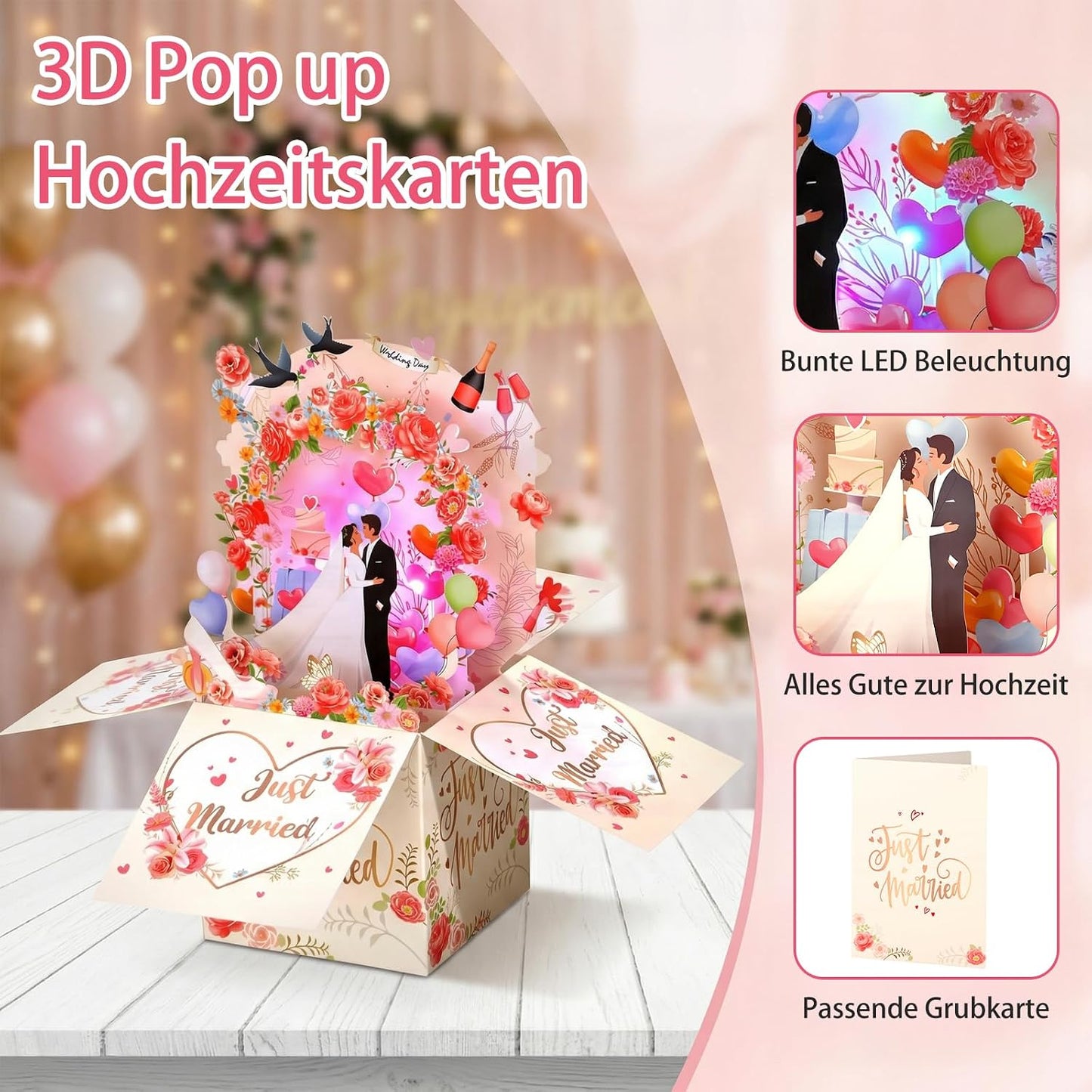 3D Hochzeitskarte