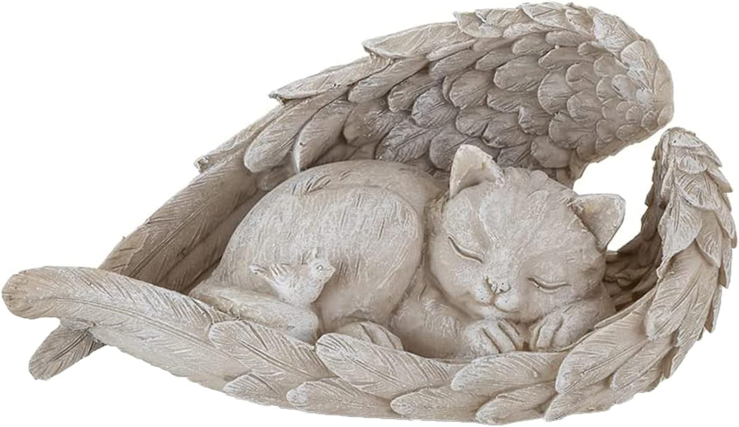 Katze Hund Engel Haustier Denkmal Grab Marker Tribut Statue, Deko Haustier Gedenken Tier Garten Statue, Polyresin, Gedenkstein Katze/Hund, Hundeengel-Gedenkstatue Erinnert