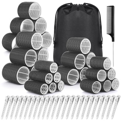 56 Stück Lockenwickler Mit 5 Größen, Hair Roller Mit Aufbewahrungstasche Für Lange, Mittlere, Kurze, Dicke, Feine Volumen, Pony, Jumbo-Haarroller Für Salon-Frisuren Und Diy-Frisuren