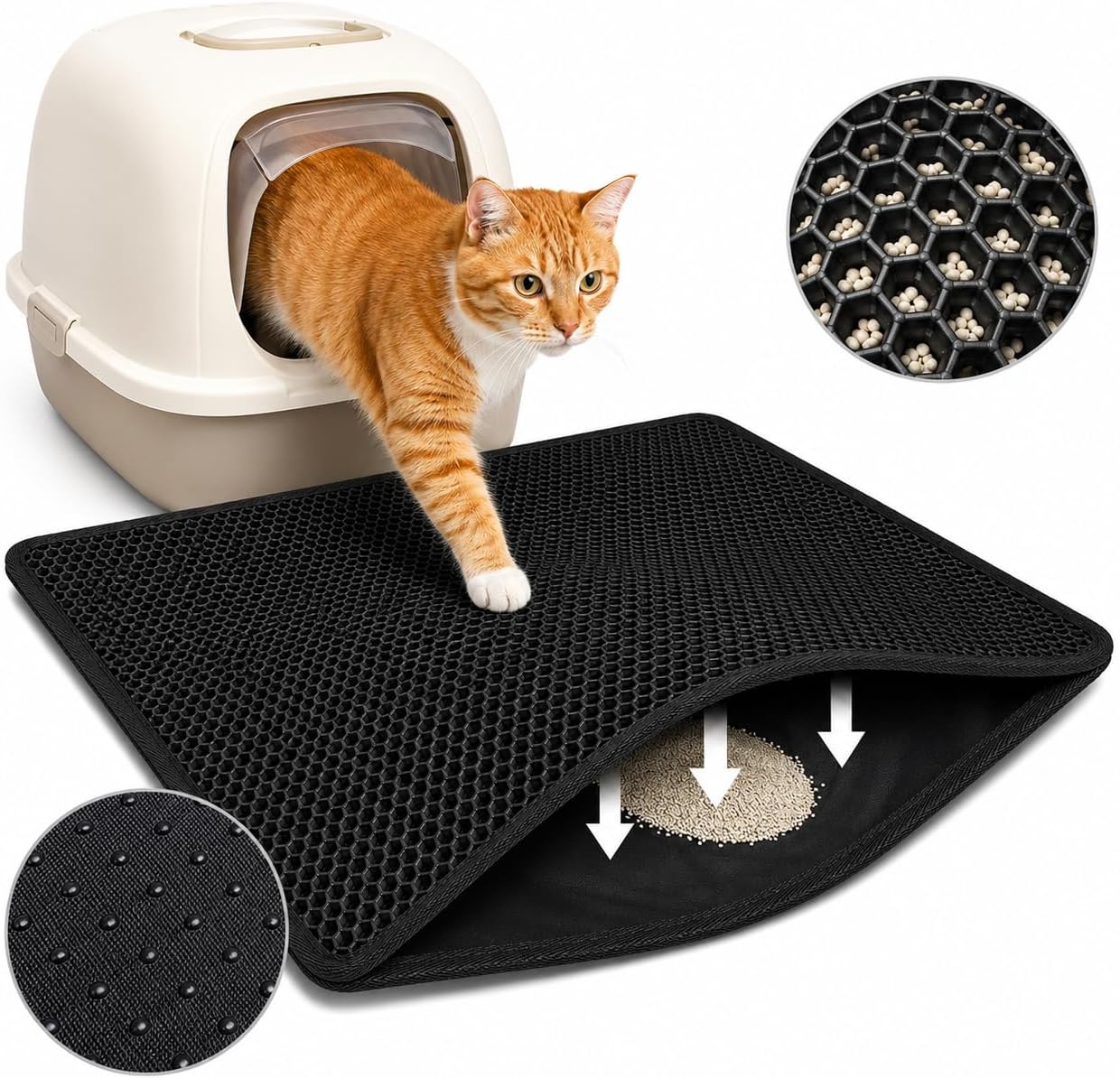 Katzenklo-Matte – Wasserdicht & Doppellagig, 60 × 40 cm
