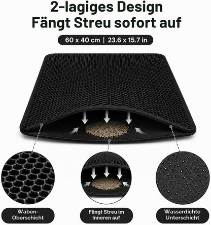 Katzenklo-Matte – Wasserdicht & Doppellagig, 60 × 40 cm