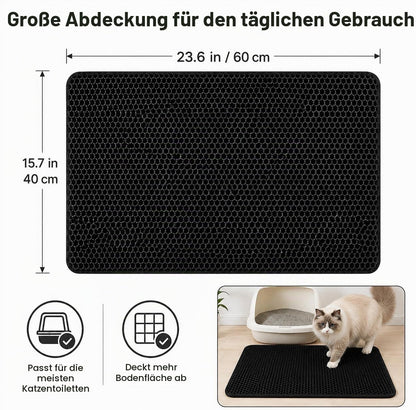 Katzenklo-Matte – Wasserdicht & Doppellagig, 60 × 40 cm