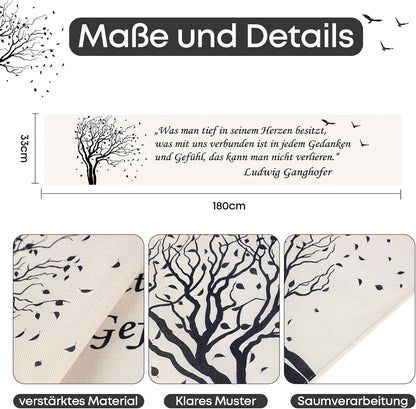 Beerdigung, Seutgjie Tischdeko Trauerfeier Deko Beisetzung Begräbnis Gedeckter Tisch(180X33 Cm) - TEST