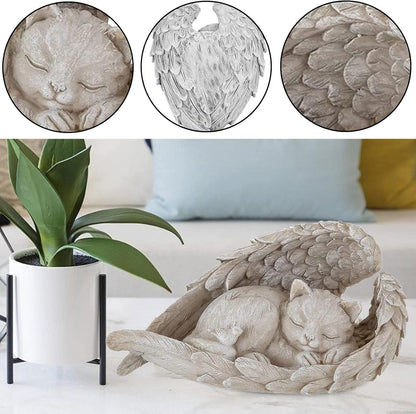 Katze Hund Engel Haustier Denkmal Grab Marker Tribut Statue, Deko Haustier Gedenken Tier Garten Statue, Polyresin, Gedenkstein Katze/Hund, Hundeengel-Gedenkstatue Erinnert