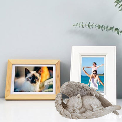 Katze Hund Engel Haustier Denkmal Grab Marker Tribut Statue, Deko Haustier Gedenken Tier Garten Statue, Polyresin, Gedenkstein Katze/Hund, Hundeengel-Gedenkstatue Erinnert