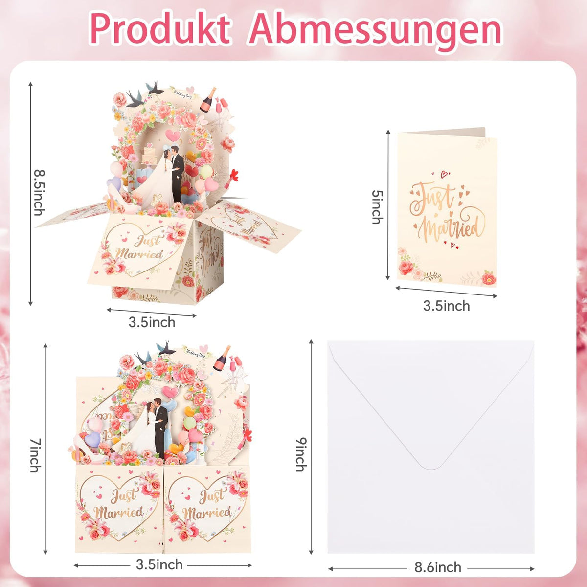 3D Hochzeitskarte