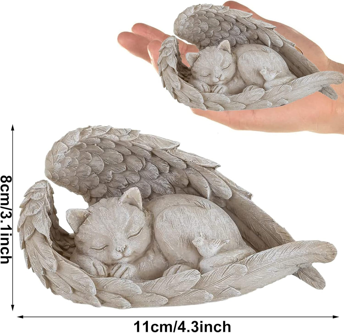 Katze Hund Engel Haustier Denkmal Grab Marker Tribut Statue, Deko Haustier Gedenken Tier Garten Statue, Polyresin, Gedenkstein Katze/Hund, Hundeengel-Gedenkstatue Erinnert