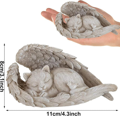Katze Hund Engel Haustier Denkmal Grab Marker Tribut Statue, Deko Haustier Gedenken Tier Garten Statue, Polyresin, Gedenkstein Katze/Hund, Hundeengel-Gedenkstatue Erinnert