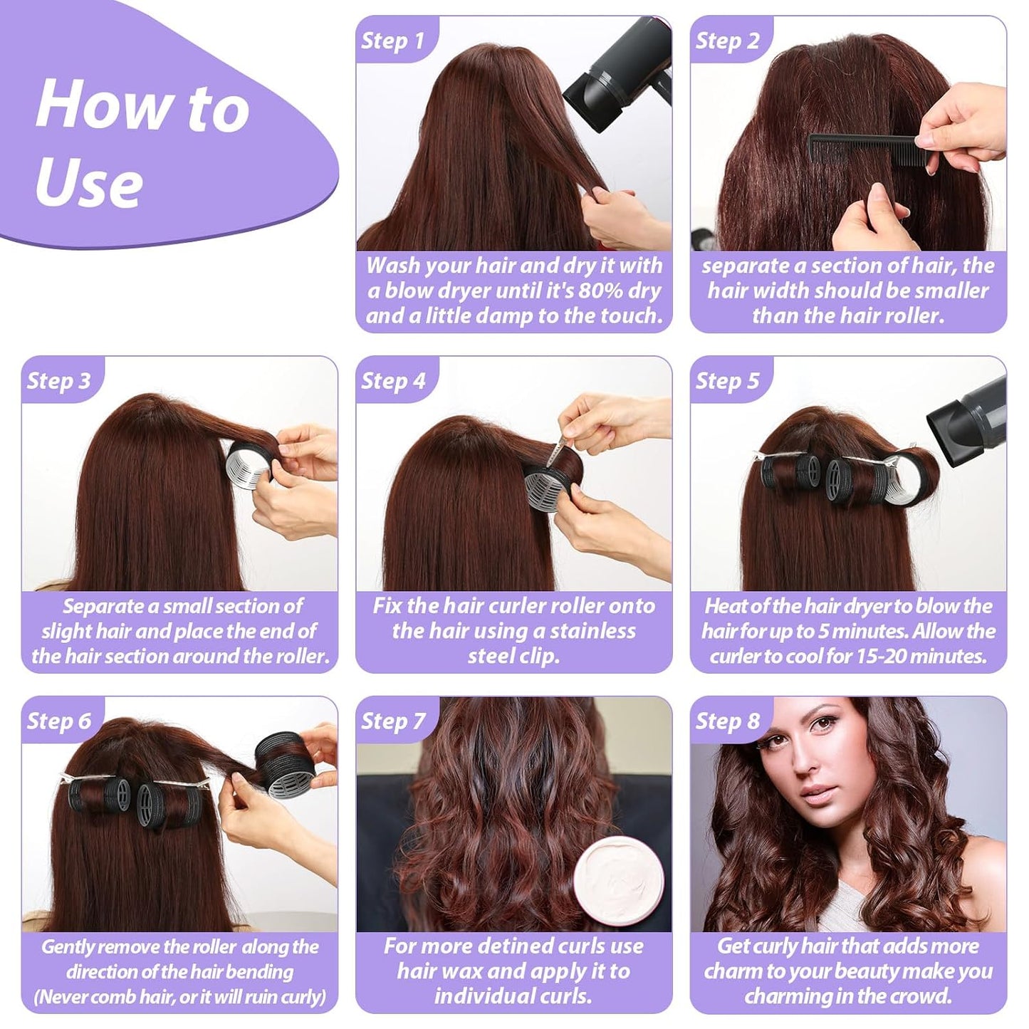56 Stück Lockenwickler Mit 5 Größen, Hair Roller Mit Aufbewahrungstasche Für Lange, Mittlere, Kurze, Dicke, Feine Volumen, Pony, Jumbo-Haarroller Für Salon-Frisuren Und Diy-Frisuren