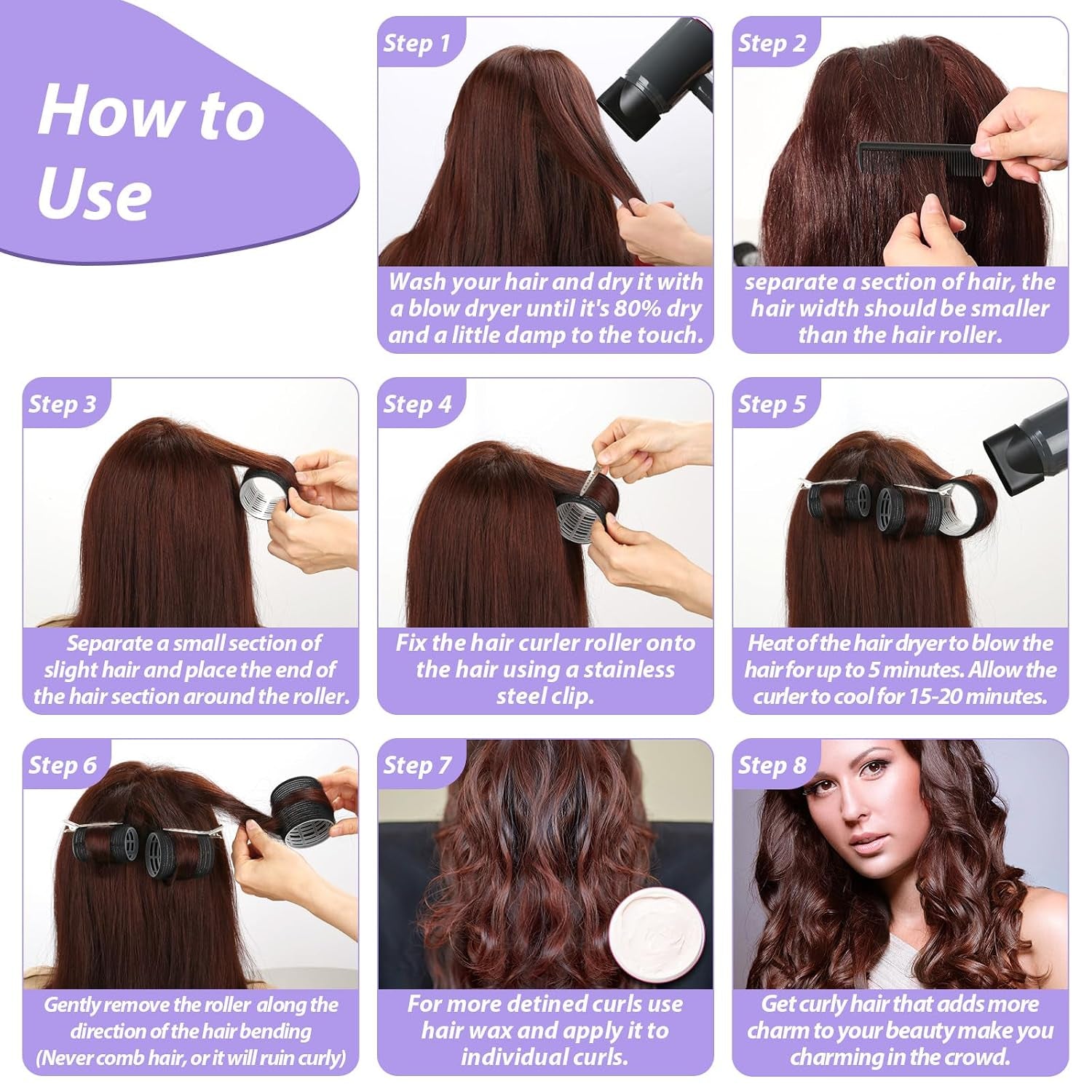 56 Stück Lockenwickler Mit 5 Größen, Hair Roller Mit Aufbewahrungstasche Für Lange, Mittlere, Kurze, Dicke, Feine Volumen, Pony, Jumbo-Haarroller Für Salon-Frisuren Und Diy-Frisuren