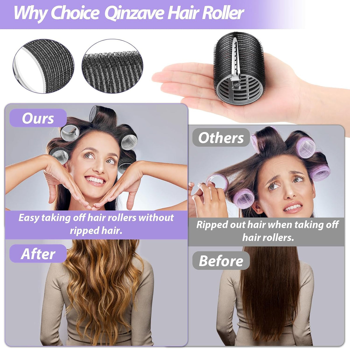 56 Stück Lockenwickler Mit 5 Größen, Hair Roller Mit Aufbewahrungstasche Für Lange, Mittlere, Kurze, Dicke, Feine Volumen, Pony, Jumbo-Haarroller Für Salon-Frisuren Und Diy-Frisuren